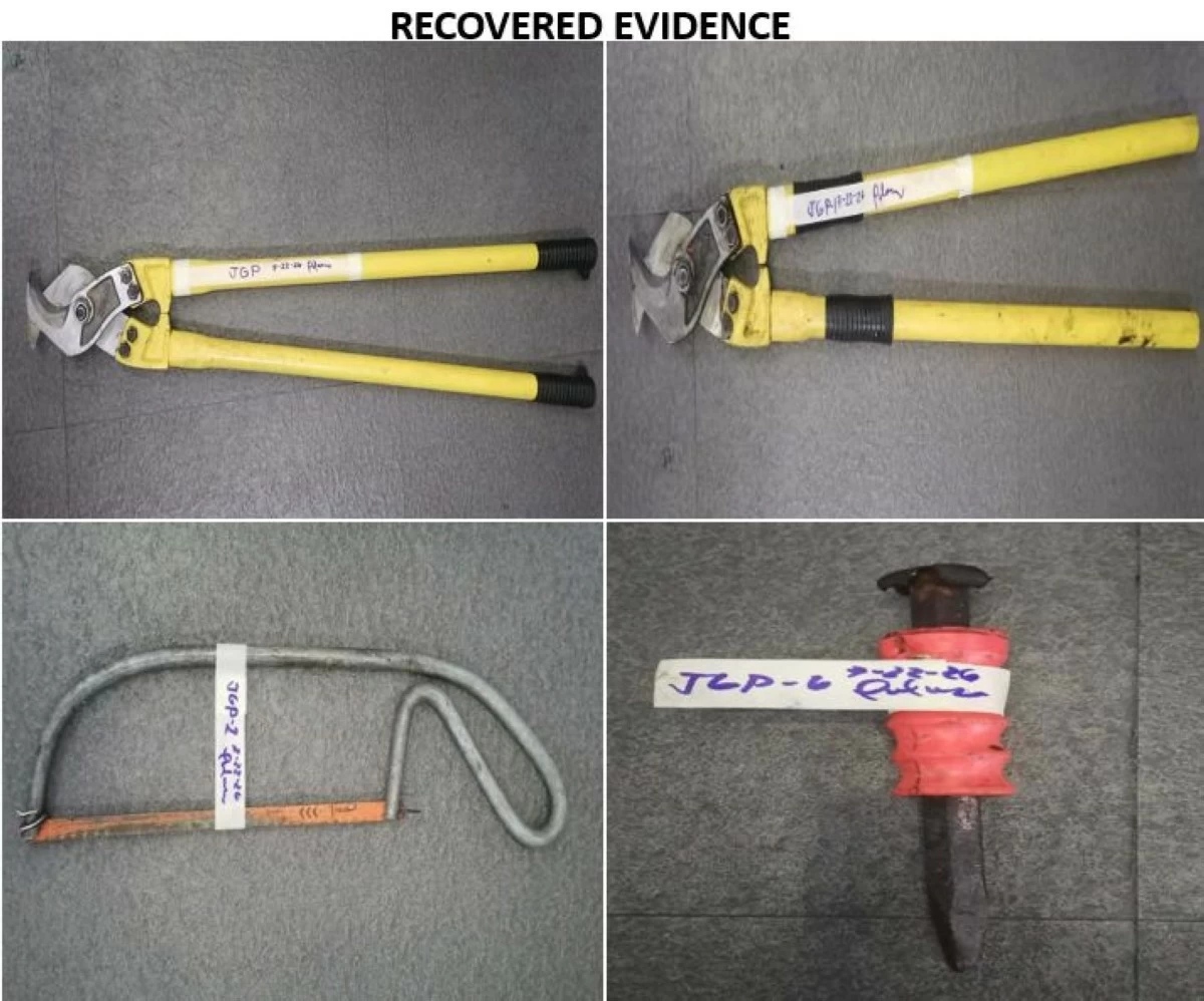 Police present the evidence recovered from the suspects. (Photos from Southern Police District)