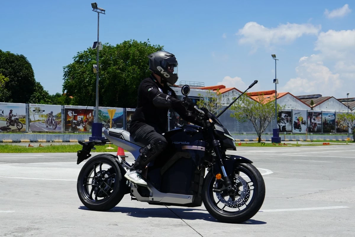 The fully-electric Honda WN7 that attendees were allowed to test ride.