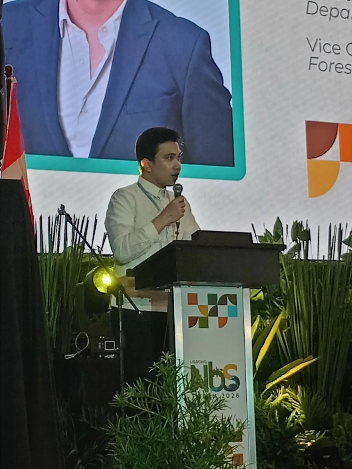 Attorney Ray Thomas Kabigting delivers the opening remarks during USBONG: Transdisciplinary Forum on Nature-based Solutions. (Photo by Sean Fernando)