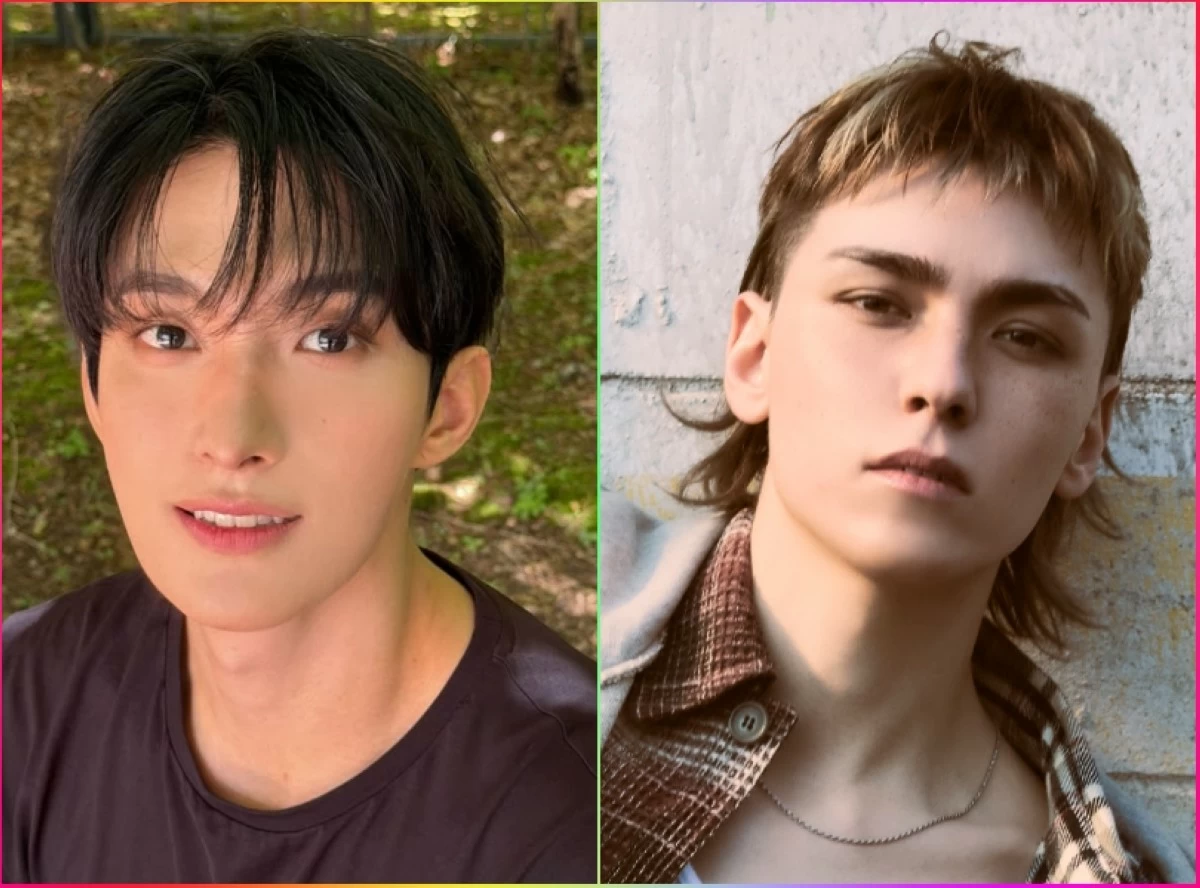 Seventeen's DK (left) and Vernon (Instagram, Pledis Entertainment) 