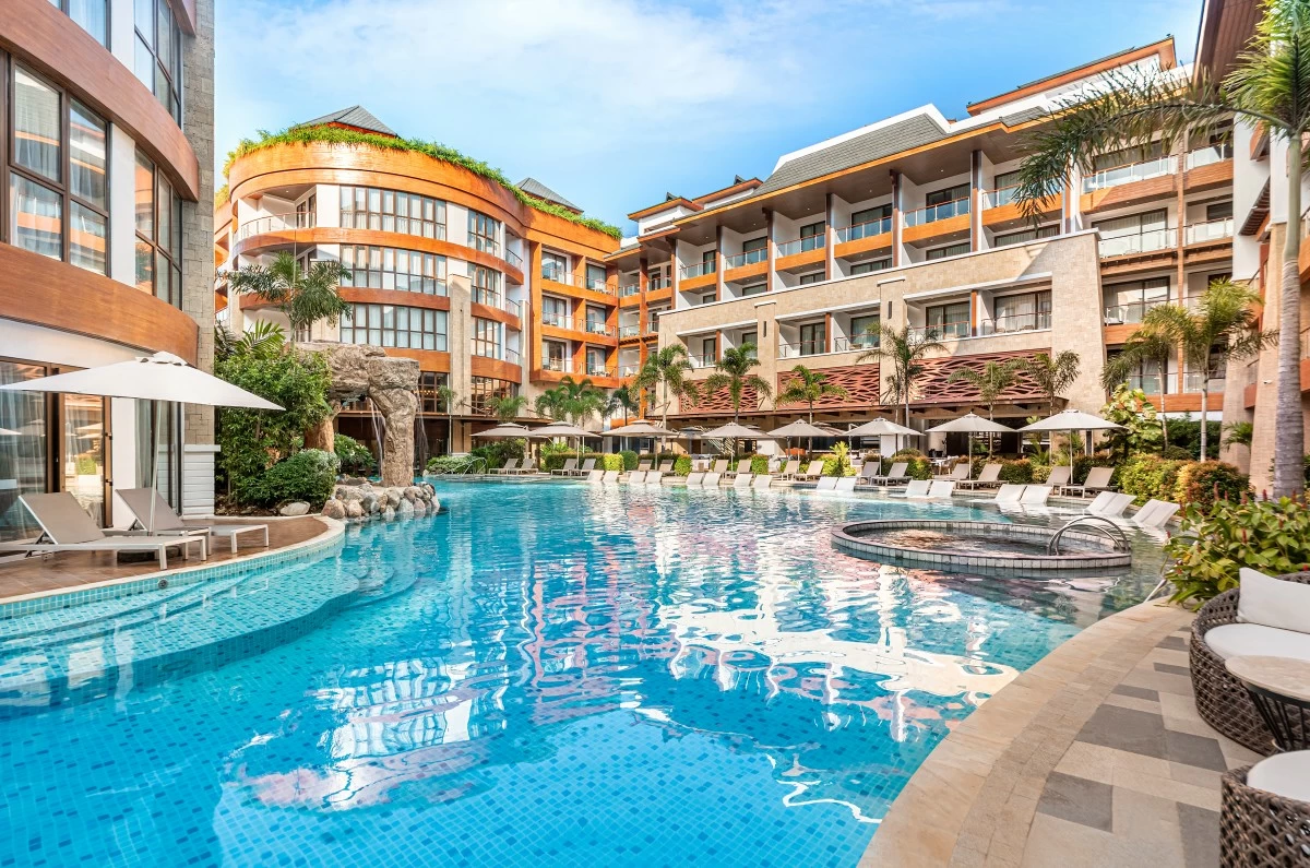 A view of the resort's 220-meter swimming pool, billed as the longest in Boracay