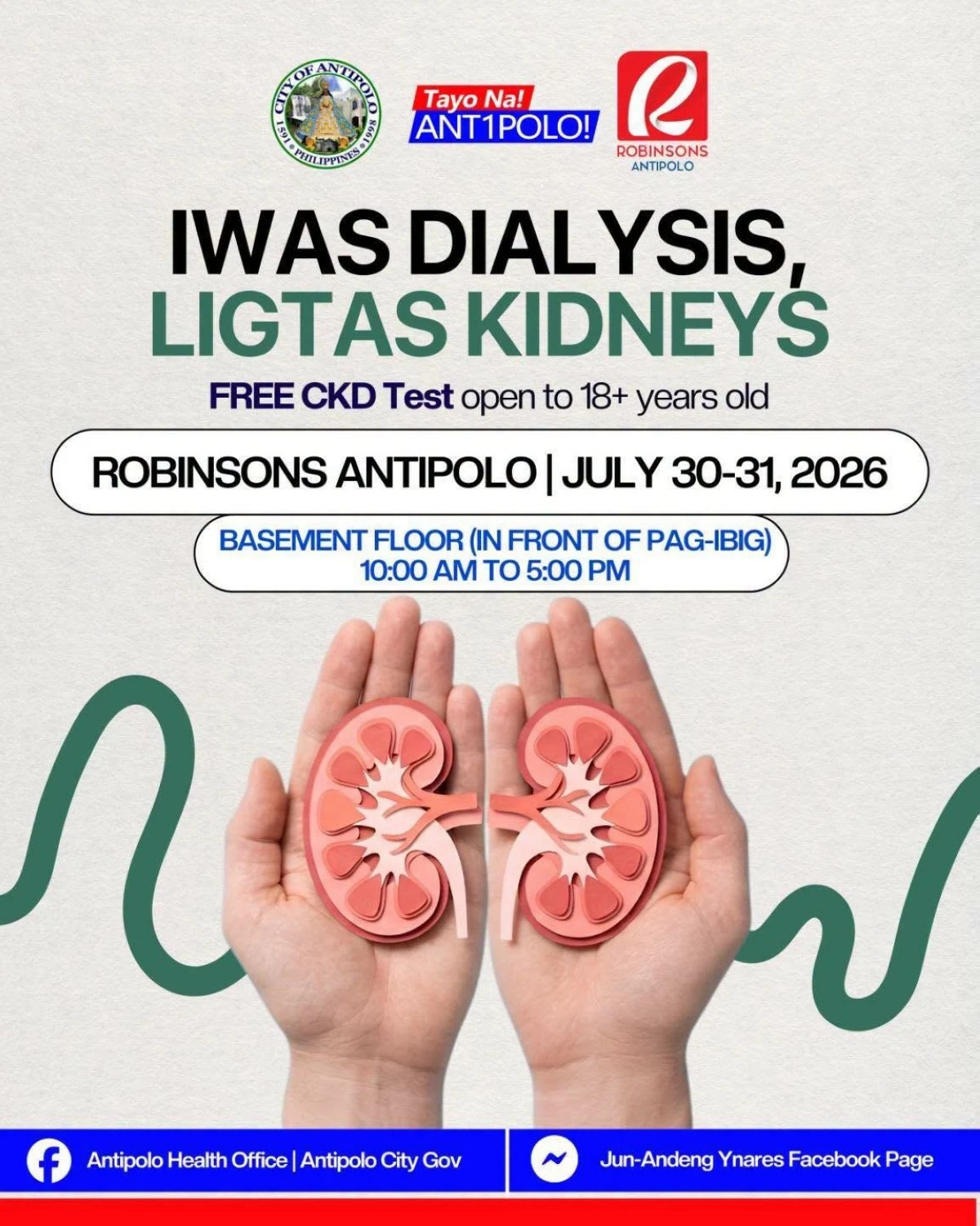 Robinsons Antipolo post features frequently asked questions and answers about the free chronic kidney disease (CKD) screening. (Photos from Robinsons Antipolo)