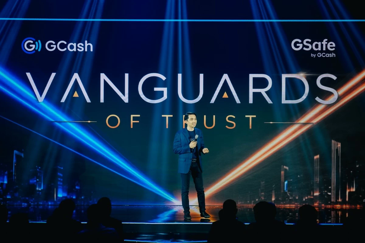 Emphasizing cybersecurity as the foundation of digital trust, GCash CISO Miguel Geronilla addresses delegates during the GSafe: Vanguards of Trust summit.