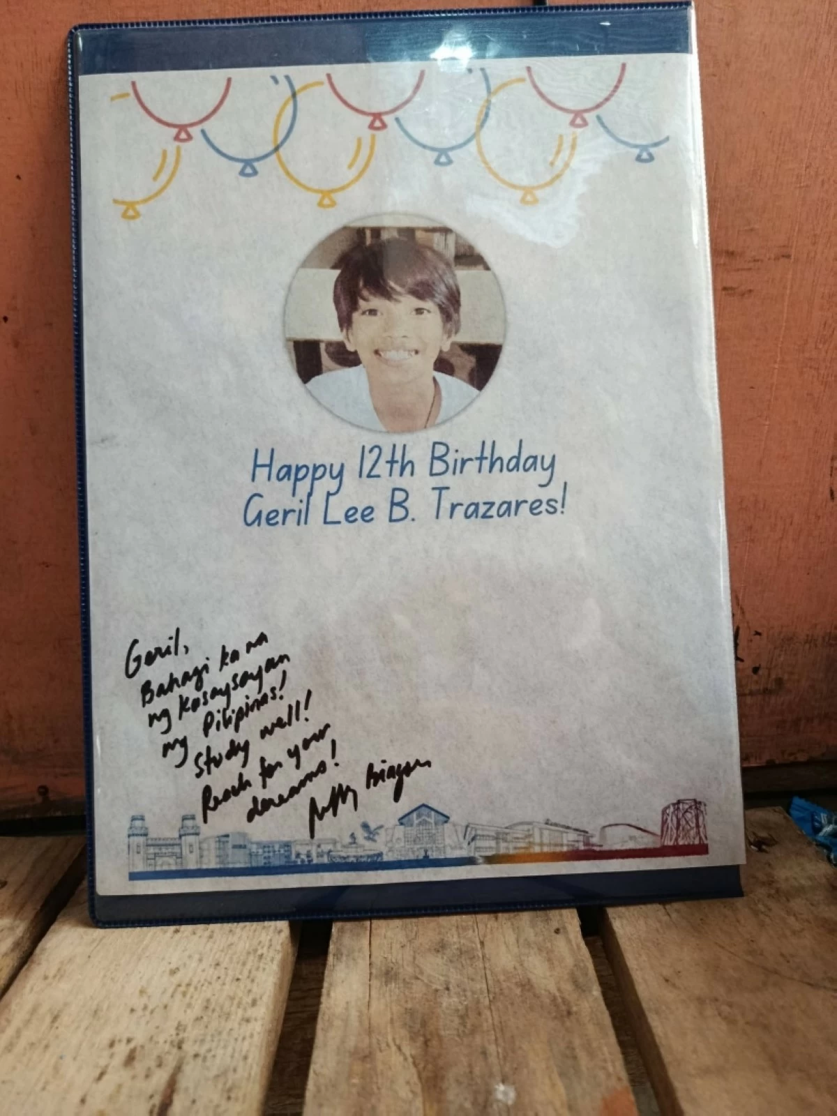 Geril Lee Trazares, Muntinlupa's 100 millionth Filipino, is now 12 years old. (Photo from April Trazares on Facebook)