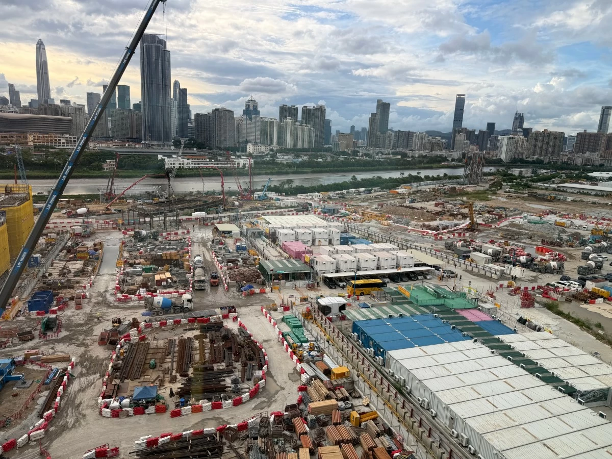 Construction is in full swing at the Hong Kong side of the HSTIP