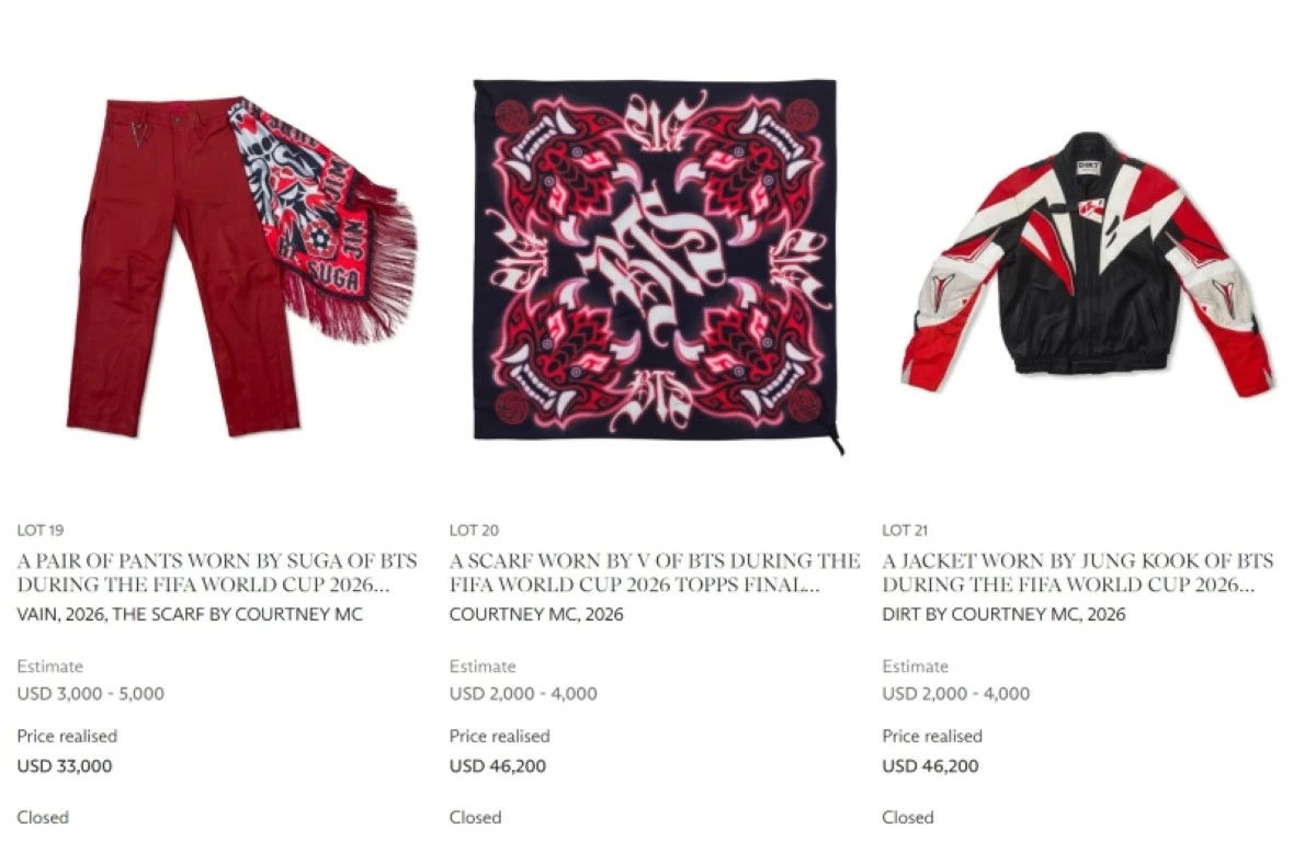 BTS items at the auction (Christie's) 