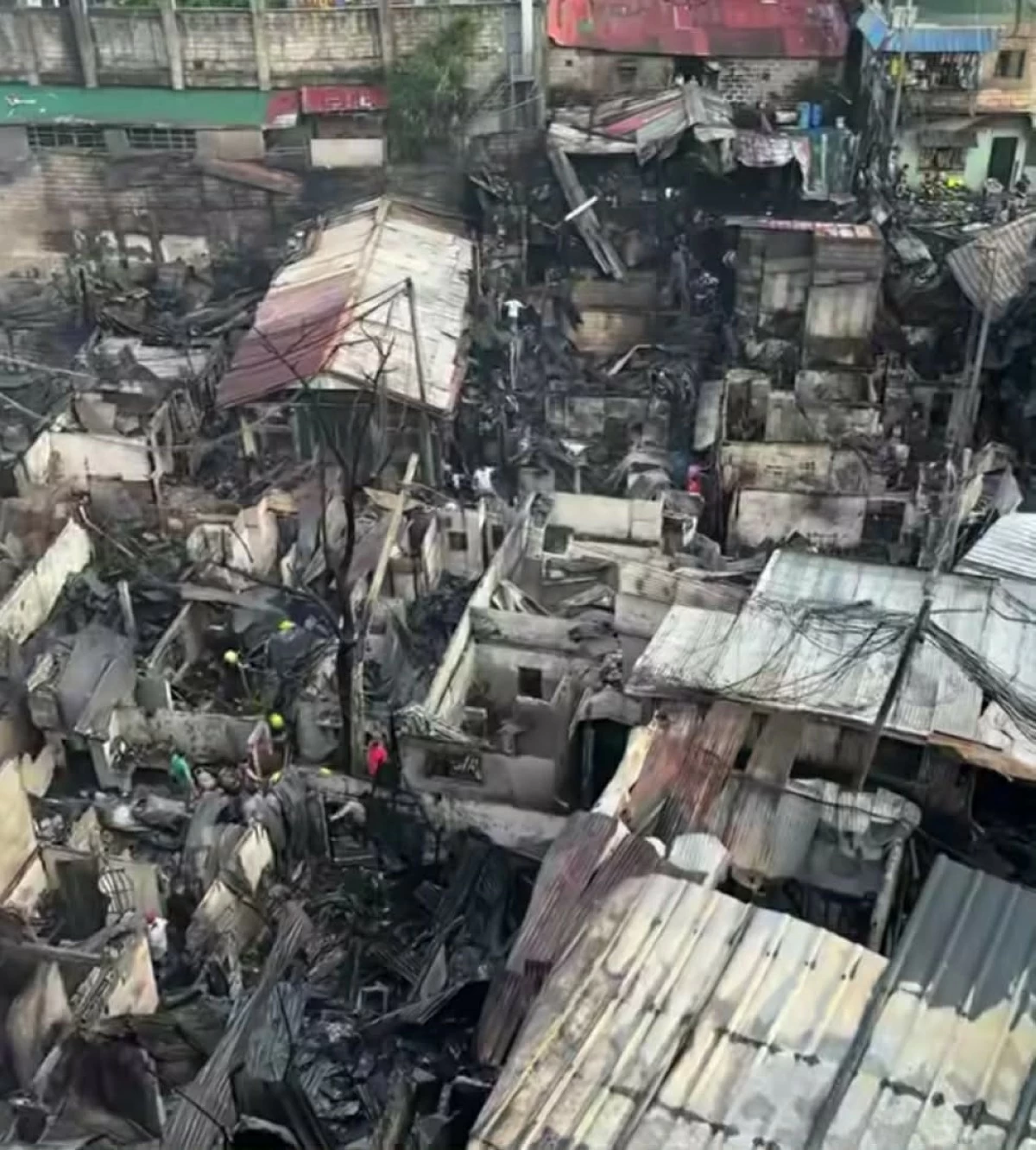 The aftermath of the fire that reached the third alarm in Barangay Kapitolyo on July 29. (Screengrab from Barangay Kapitolyo)