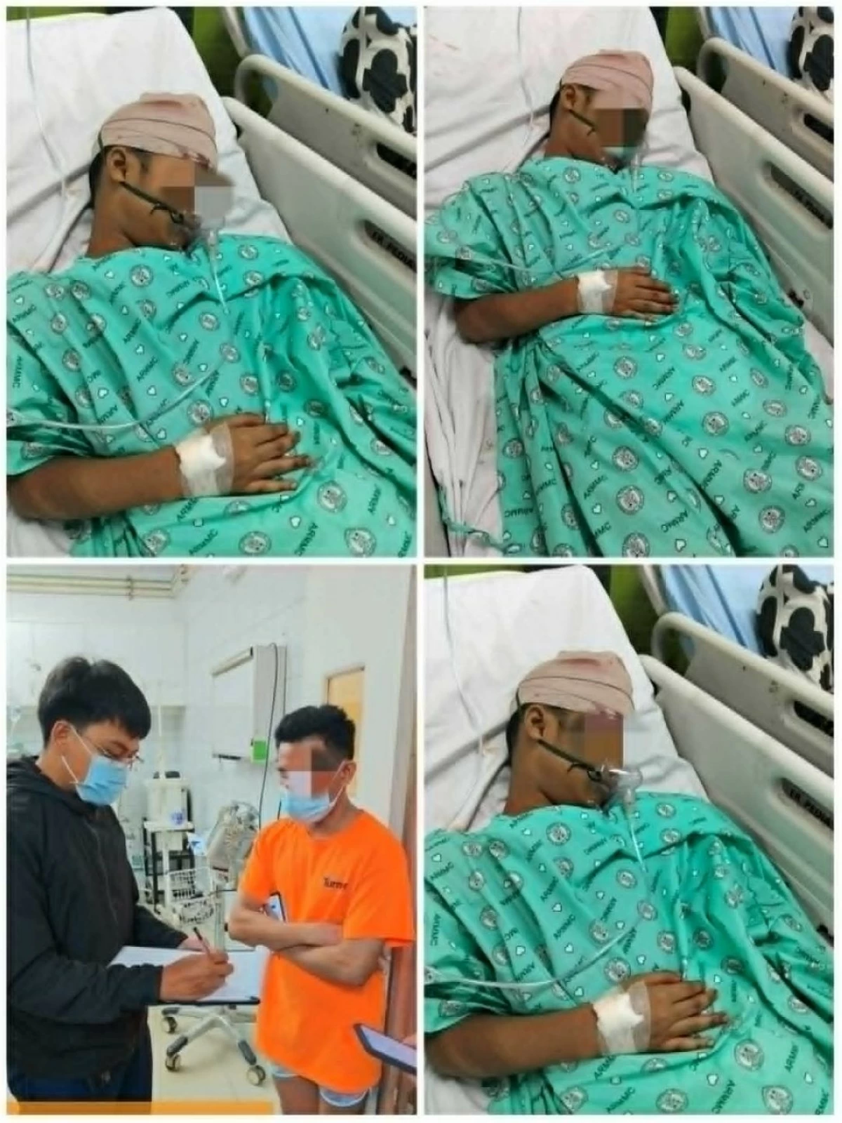 Police arrest the suspect in the hacking of a woman and a 10-year-old boy in Marikina City. (Photos from Marikina CPS)