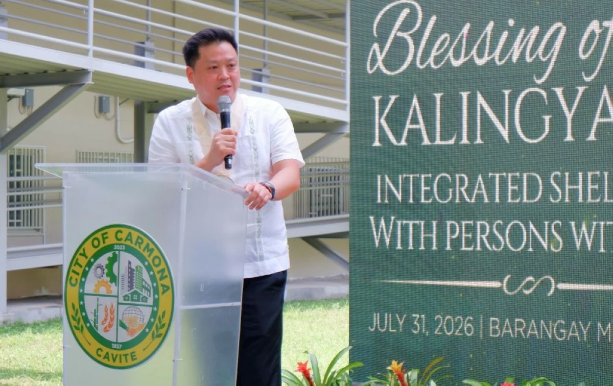 DSWD Sec. Rex Gatchalian during the blessing of Carmona City's Kalingyakap Integrated Shelter Support and Services on July 31, 2026 (Carla Bauto Deña/MANILA BULLETIN)