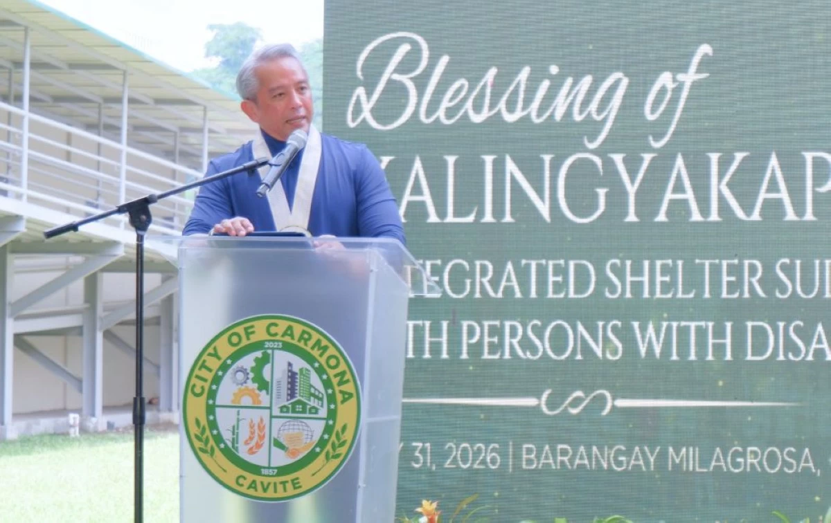 DILG Sec. Jonvic C. Remulla during the blessing of Carmona City's Kalingyakap Integrated Shelter Support and Services on July 31, 2026 (Carla Bauto Deña/MANILA BULLETIN)