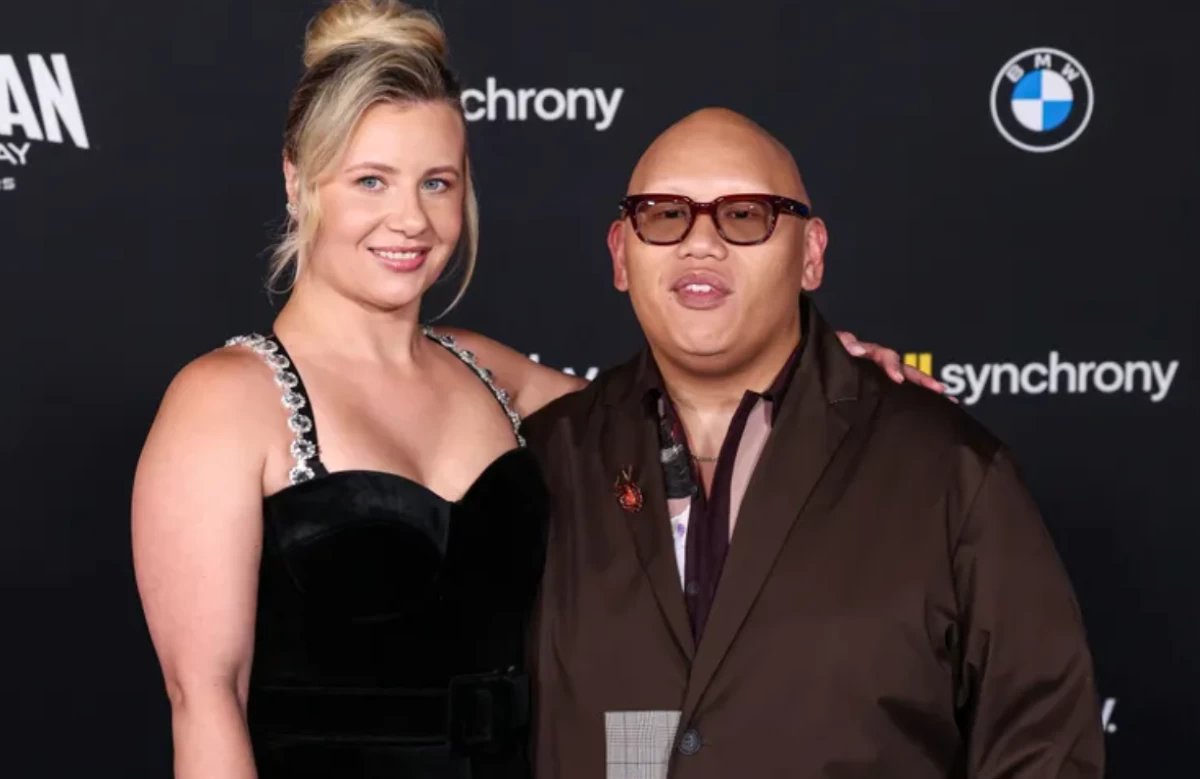 Veronica Leahov and Jacob Batalon at the Los Angeles premiere of 