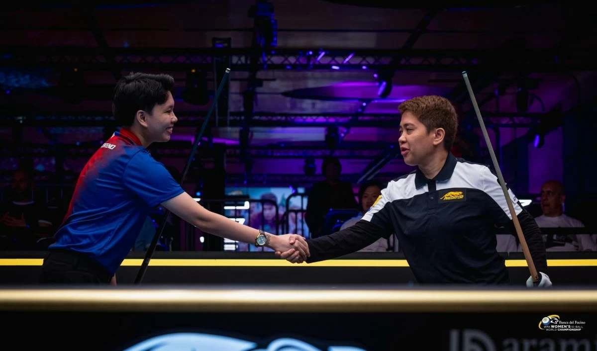 Chezka Centeno, left, and Rubilen Amit. (Predator Pro Billiard Series)