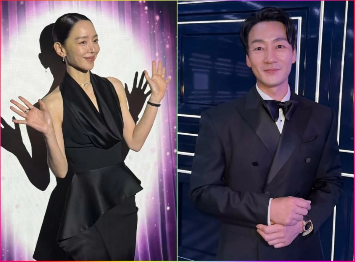 Best actress Shin Hae-sun (left) and best actor Park Hae-soo (Instagram) 