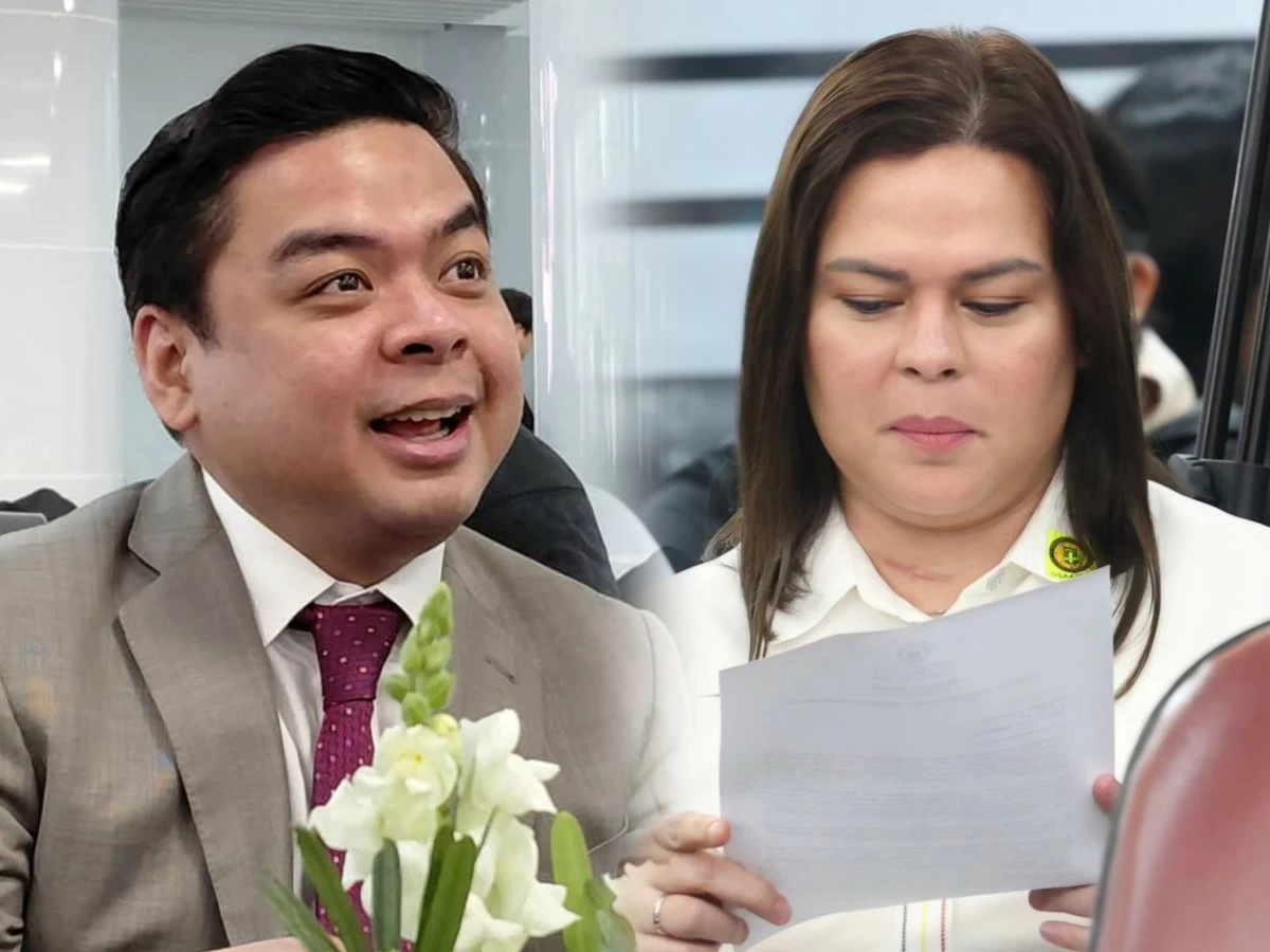 Bicol Saro Party-list Rep. Terry Ridon (left), Vice President Sara Duterte (MANILA BULLETIN, PPAB)