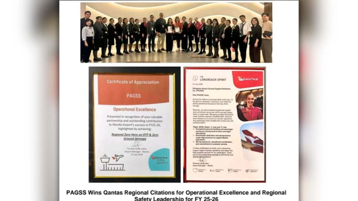 PAGSS received multiple commendations from Qantas for operational excellence