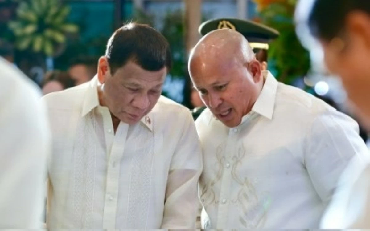 Former president Rodrigo Duterte and Senator Ronald "Bato" dela Rosa (Malacañang File Photo)