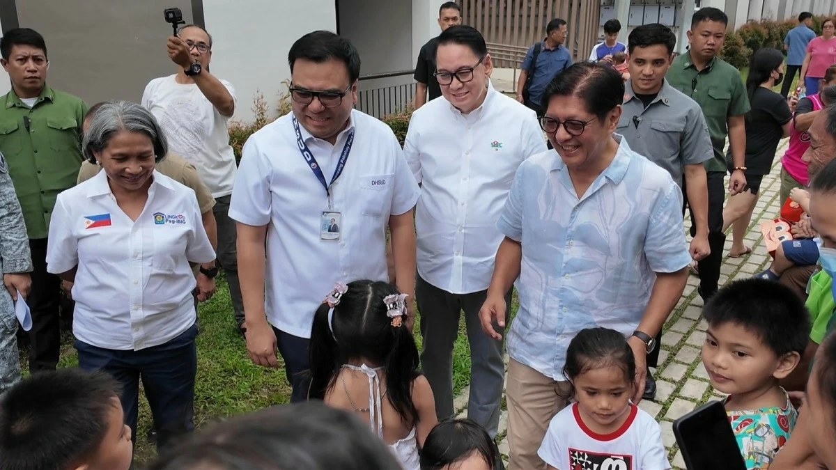 PRESIDENT Marcos visits People's Ville in Davao City on Tuesday.  
