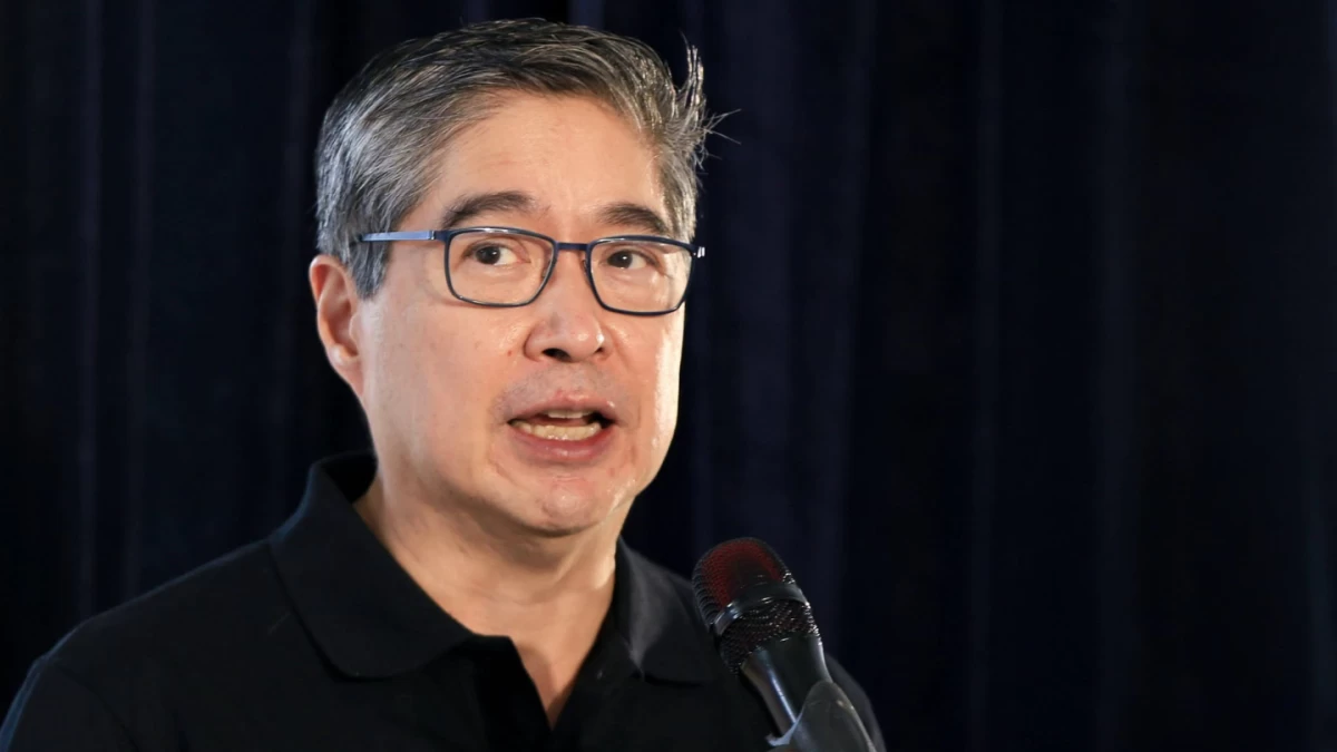 JG Summit President and CEO Lance Gokongwei delivers remarks during the street renaming ceremony for his late father, John Gokongwei Jr., in Pasig City. Gokongwei reflected on his father's core principles of relentless hard work, absolute integrity, and prudence. (Photo by Santi San Juan)