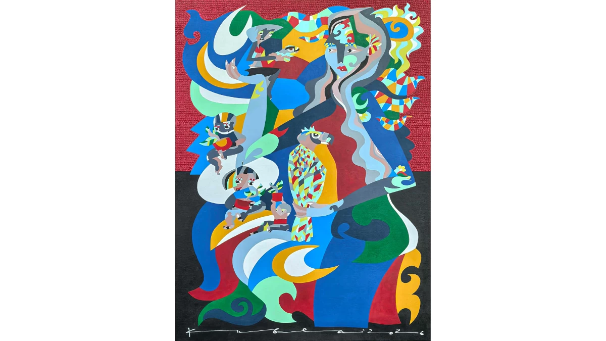 'COSMIC DANCE' 48x32, acrylic on canvas, 2026