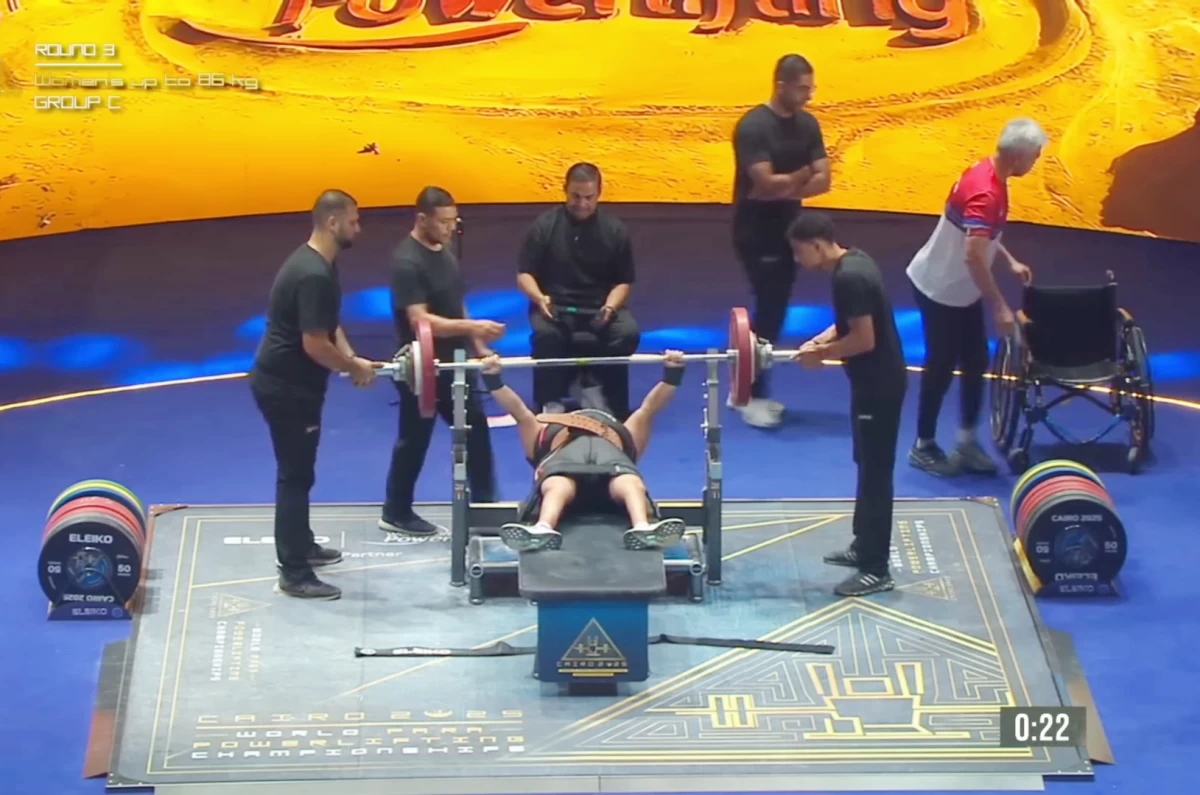 WORLD CHAMPION — Kat lifting 92kg in the Cairo 2025 Elite World Championships for Para Powerlifting in Cairo, Egypt last October 2025.