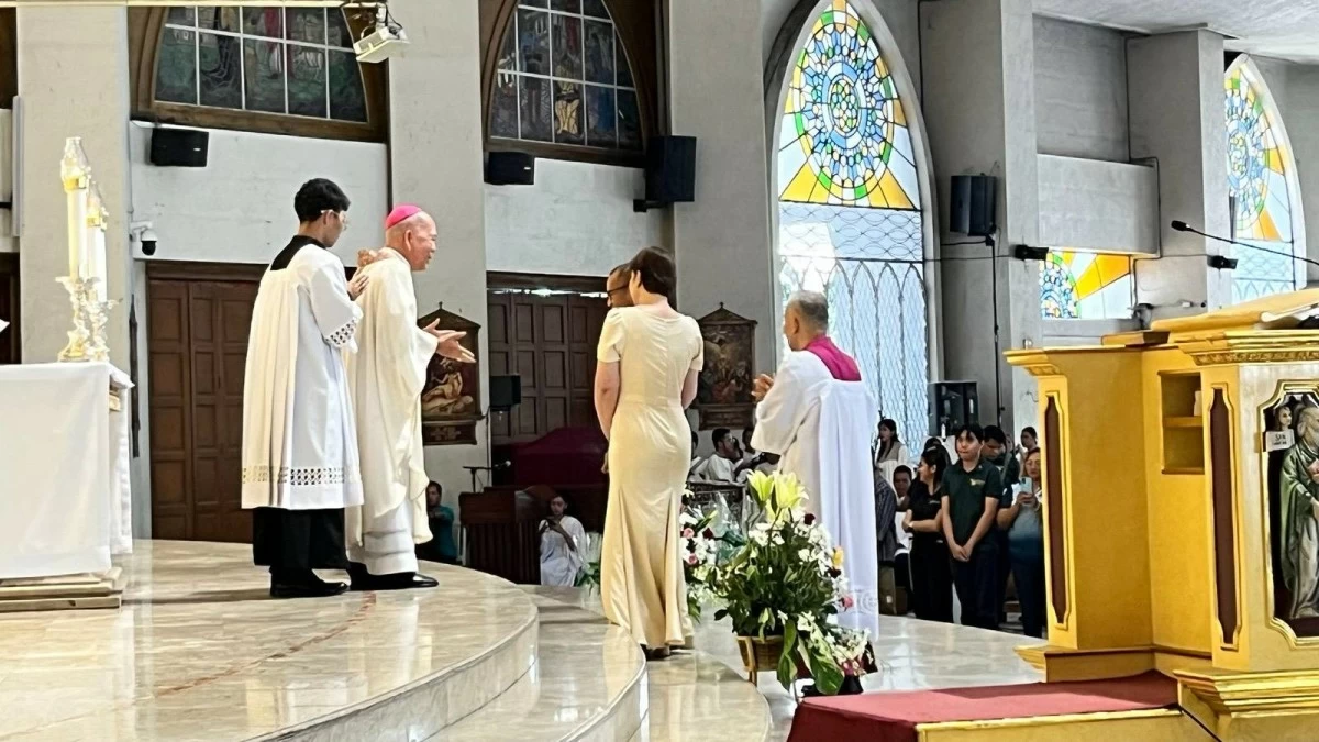 Vice President Sara Duterte attends the Thanksgiving Mass for the Kadayawan Festival at San Pedro Cathedral in Davao City on Aug. 6, 2026. (OVP photo) 