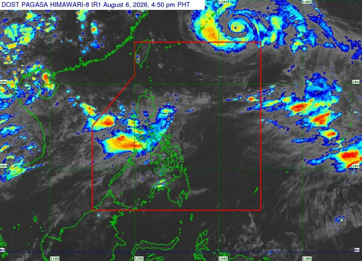 Satellite image showing Tropical Depression Maymay (Kujira) and Typhoon Dolphin (Courtesy of PAGASA)