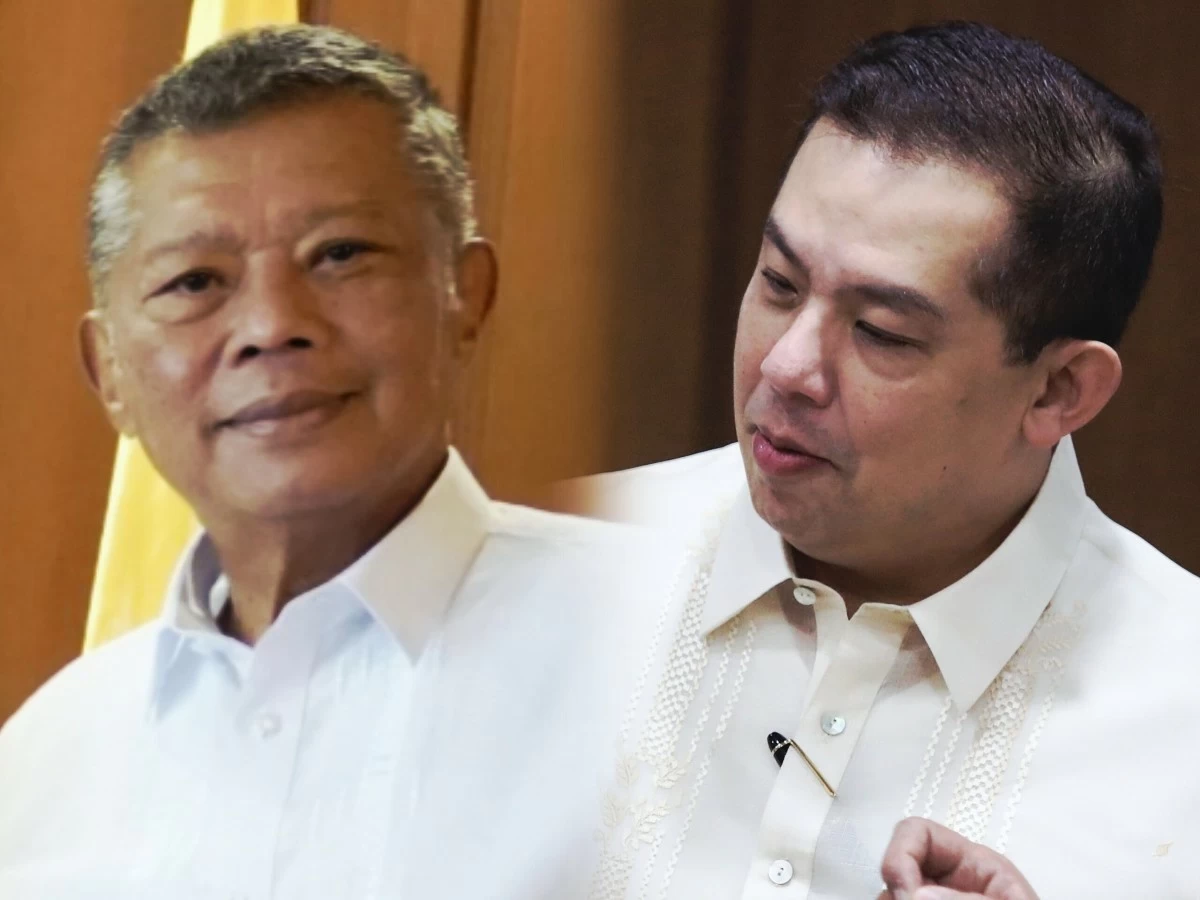 Ombudsman Jesus Crispin "Boying" Remulla (left), Leyte 1st district Rep. Martin Romualdez (PPAB)