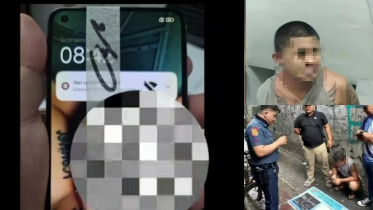 Authorities arrest a man for allegedly stealing a mobile phone and inappropriately touching an 8-year-old girl inside a house in Pasig City. Suspected shabu is also recovered from him. (Photo from Mon Tsing)
