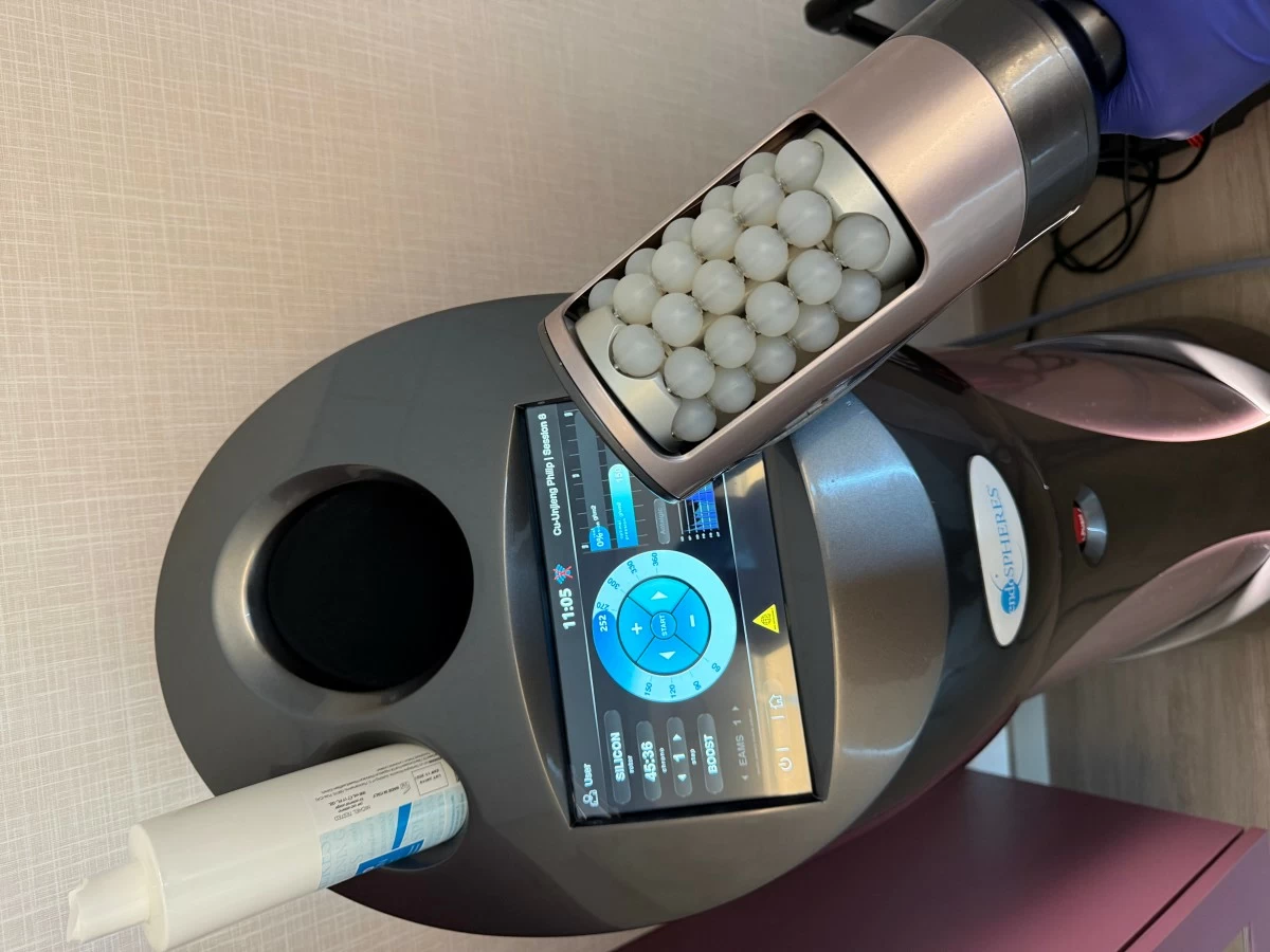 The Endosphere machine, and the silicone spheres.