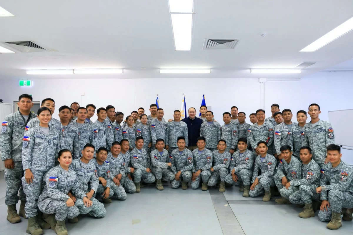 Department of National Defense (DND) Sec. Gilberto Teodoro Jr. with members of the Philippine Air Force (PAF) contingent to Exercise Pitch Black 2026 in Darwin, Australia. (Photo: PAF)