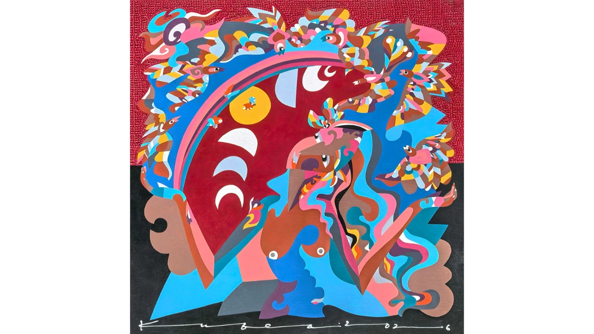 SILVER ARC, 36x36 inches, acrylic on canvas, 2026