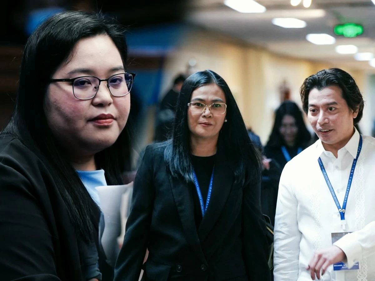 COA auditor Xylene del Campo (left), Vice President Sara Duterte's defense lawyers (Senate PRIB)