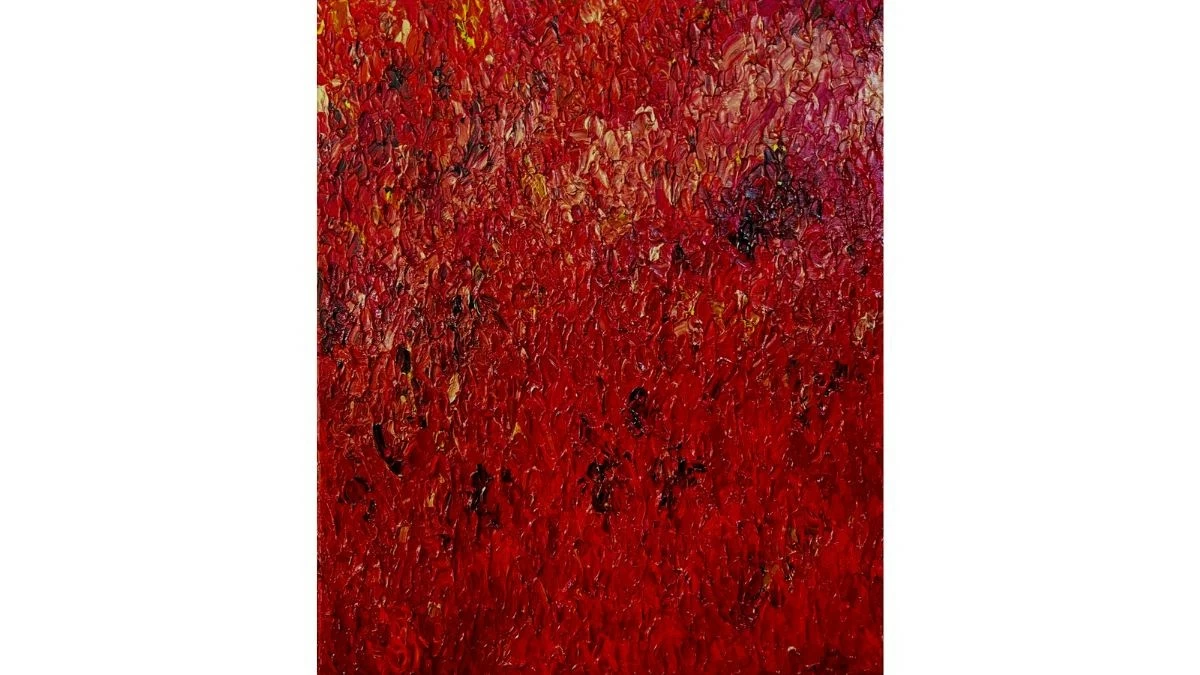 'Ekpyrosis', 50x60cm, 2026, acrylic on canvas (Photo: Margarita Penson)