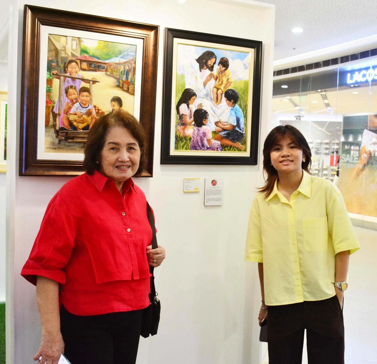 SM Foundation Linda Atayde, who takes Ikebana classes with her granddaughter Mandy beside Mandy’s work “Ang Guro”
