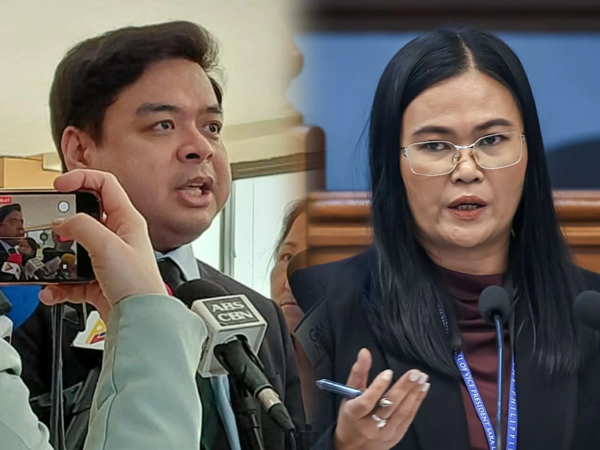 Bicol Saro Party-list Rep. Terry Ridon (left), lawyer Sheila Sison (MANILA BULLETIN, Senate PRIB)
