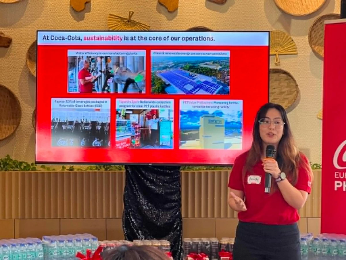 
Coca-Cola Europacific Philippines highlights “Tapon to Ipon,” a nationwide Coca-Cola initiative that promotes the recovery and recycling of clear PET plastic bottles, regardless of brand, in celebration of the 2026 Kadayawan Festival in Davao City. (Photo via Ivy Tejano)