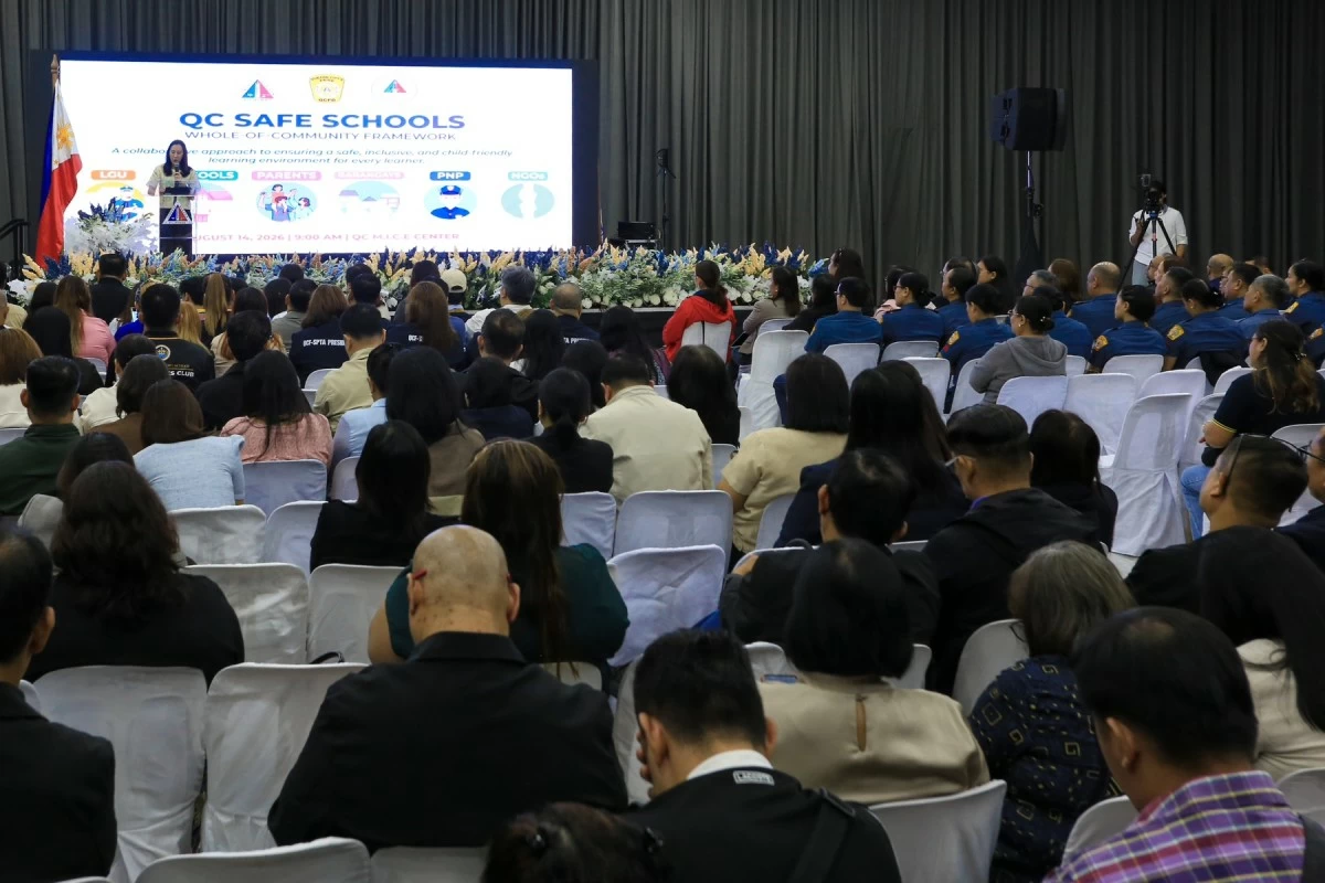 Quezon City Mayor Joy Belmonte leads the launch of the QC Safe Schools Whole-of-Community Framework at the M.I.C.E. Center in Quezon City on Friday, Aug. 14, 2026. (Santi San Juan/MANILABULLETIN)