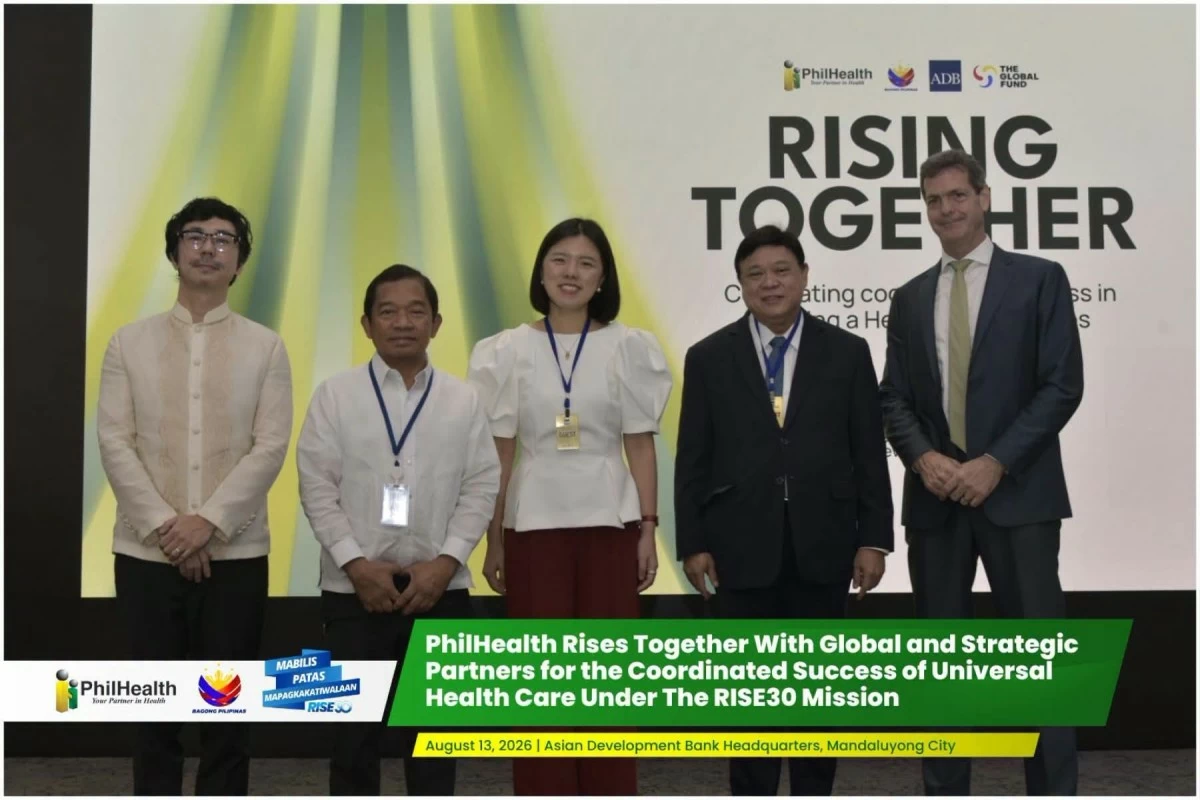 (L-R) Akihito Watabe, Health Impact Investment Specialist, Asian Development Bank (ADB), Rolando Tungpalan - The Philippine Alternate Executive Director to ADB Board, Dr. Beverly Lorraine C. Ho, Acting PhilHealth President and CEO, Dr. Edwin M. Mercado, DOH Acting Secretary  and Andrew Jeffries, Country Director, ADB