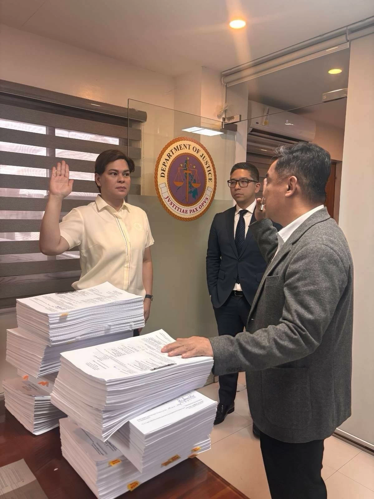 Vice President Sara Duterte files a second perjury complaint against Ramil Madriaga before the Taguig City Prosecutor’s Office on Aug. 17, 2026. (Photo from OVP) 