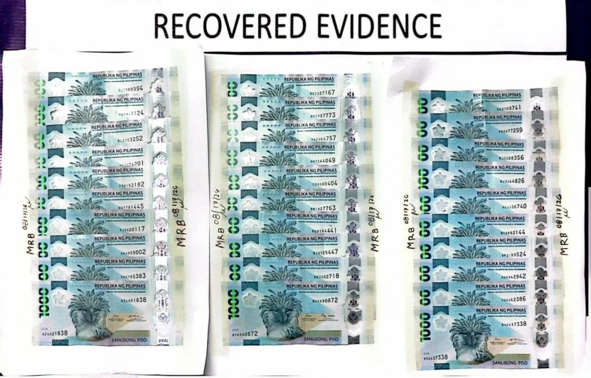 The ₱64,000 marked money recovered from the two suspects arrested in an entrapment operation over an alleged “sangla-kolekta” scheme (Photo from Pasay City Police)
