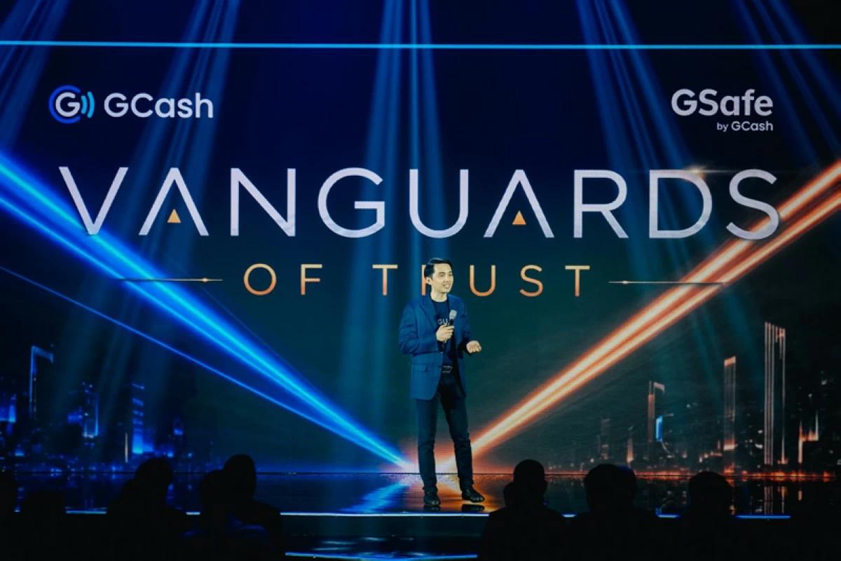 Emphasizing cybersecurity as the foundation of digital trust, GCash CISO Miguel Geronilla addresses delegates during the GSafe: Vanguards of Trust summit.