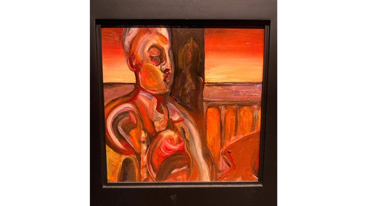 'INTEROCEPTION,' acrylic on canvas, 18.5x18.5, 2026 (Photo: Poch Eulalia/Manila Bulletin Lifestyle)
