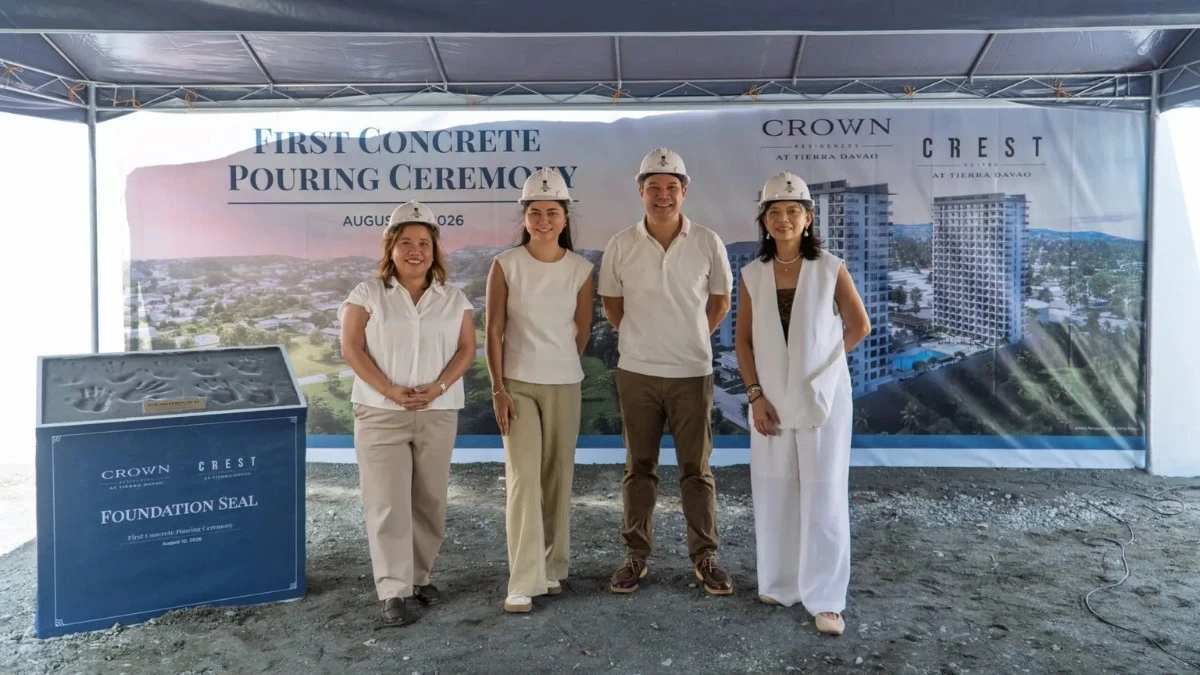 Torre Lorenzo Development Corporation marks the first concrete pouring of Crown Residences and Crest Suites at Tierra Davao, signaling the start of vertical construction for the two projects. (Photo: TLDC)
