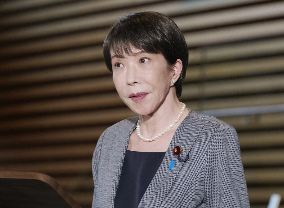 Prime Minister Sanae Takaichi responds to questions from reporters at the prime minister's office in Tokyo on Wednesday, August 19.