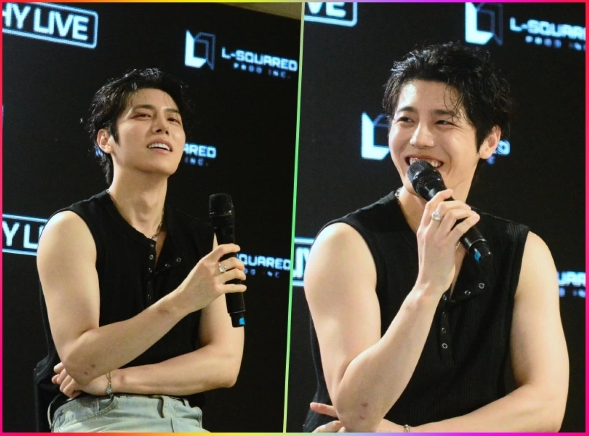 The Rose's Taegyeom at their press conference for Rosetopia in Manila on Aug. 15 at the SM Mall of Asia Arena (Jonathan Hicap) 