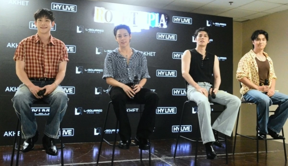 The Rose at their press conference for Rosetopia in Manila on Aug. 15 at the SM Mall of Asia Arena (Jonathan Hicap) 