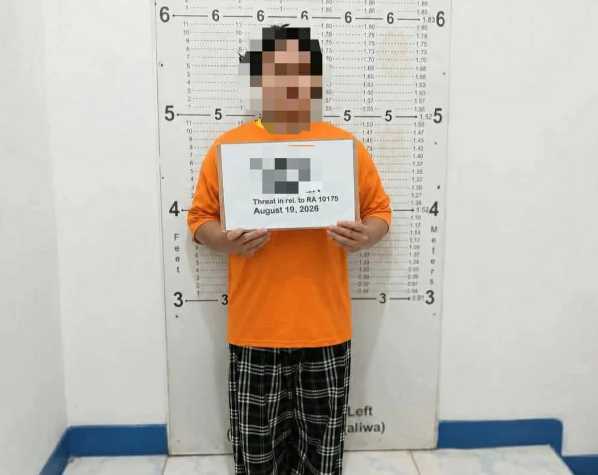  A man is arrested for allegedly threatening to carry out a shooting attack at a university in Cebu City. (Contributed photo)