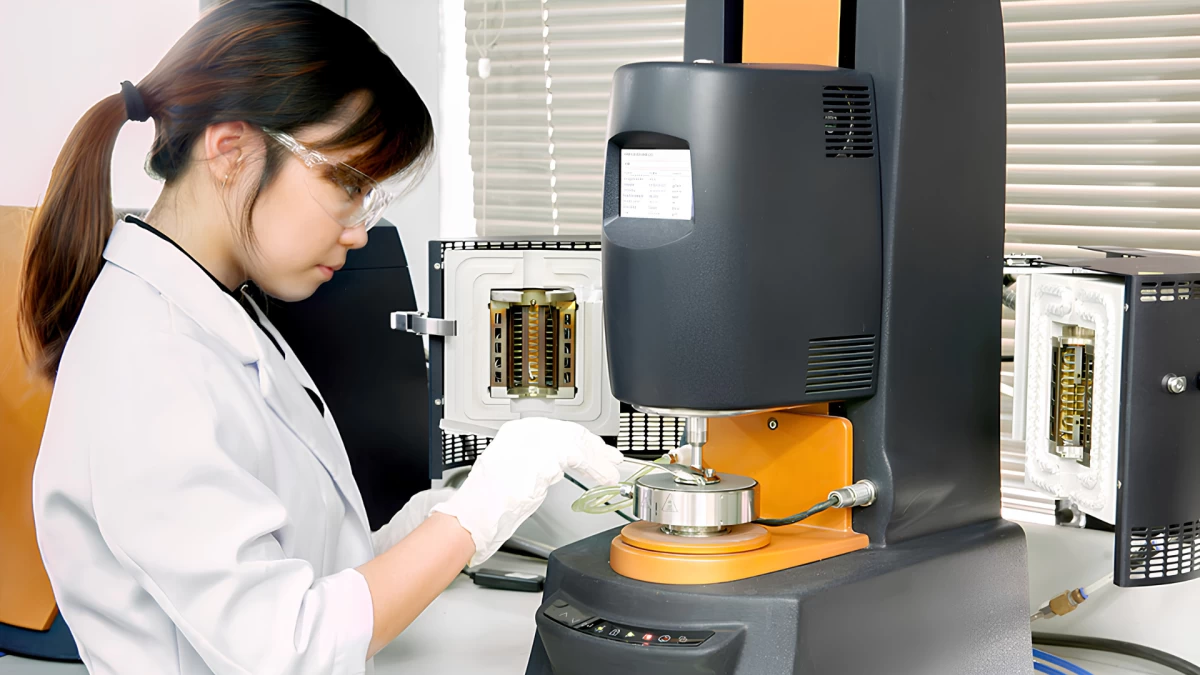 A researcher tests ingredients inside the D&L Industries' laboratory.