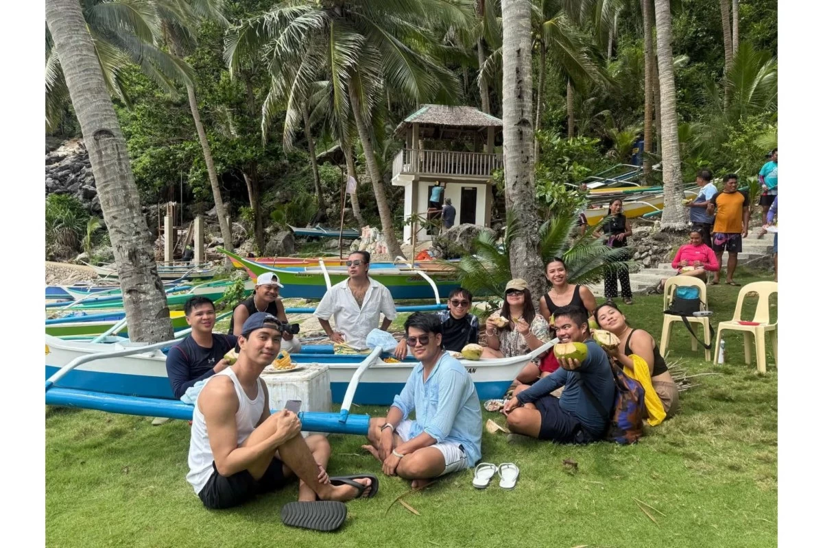 The author (far right) with other travelers