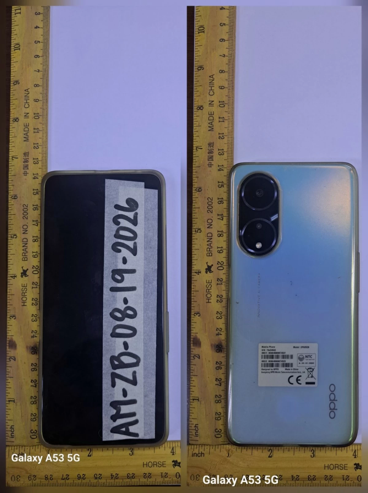 An OPPO cellphone allegedly taken from the teacher’s house during the break-in. (Photo courtesy of QCPD)